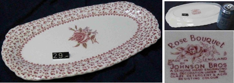 29 BANDEJA PORCELANA ROSE BOUQUET